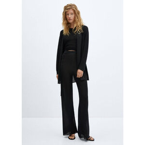 MANGO Women's Metallic Thread Cardigan Black Size L 12505